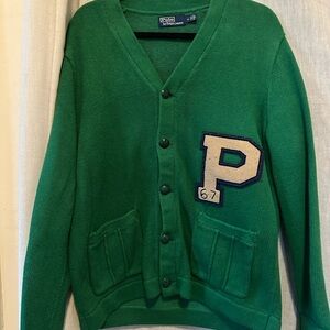 Ralph Lauren Green Cardigan with Emblem